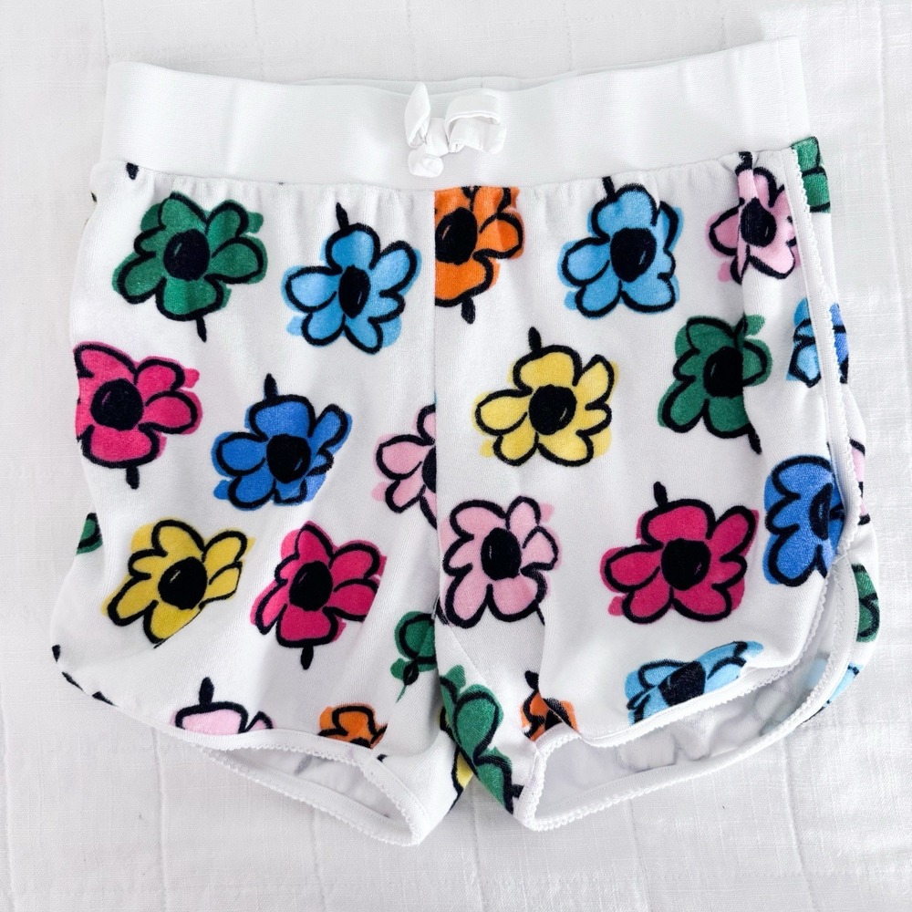 Hanna Andersson Terry Elastic Waist Shorts 160 Size‎ 14-16 Flowers Swim Cover Up